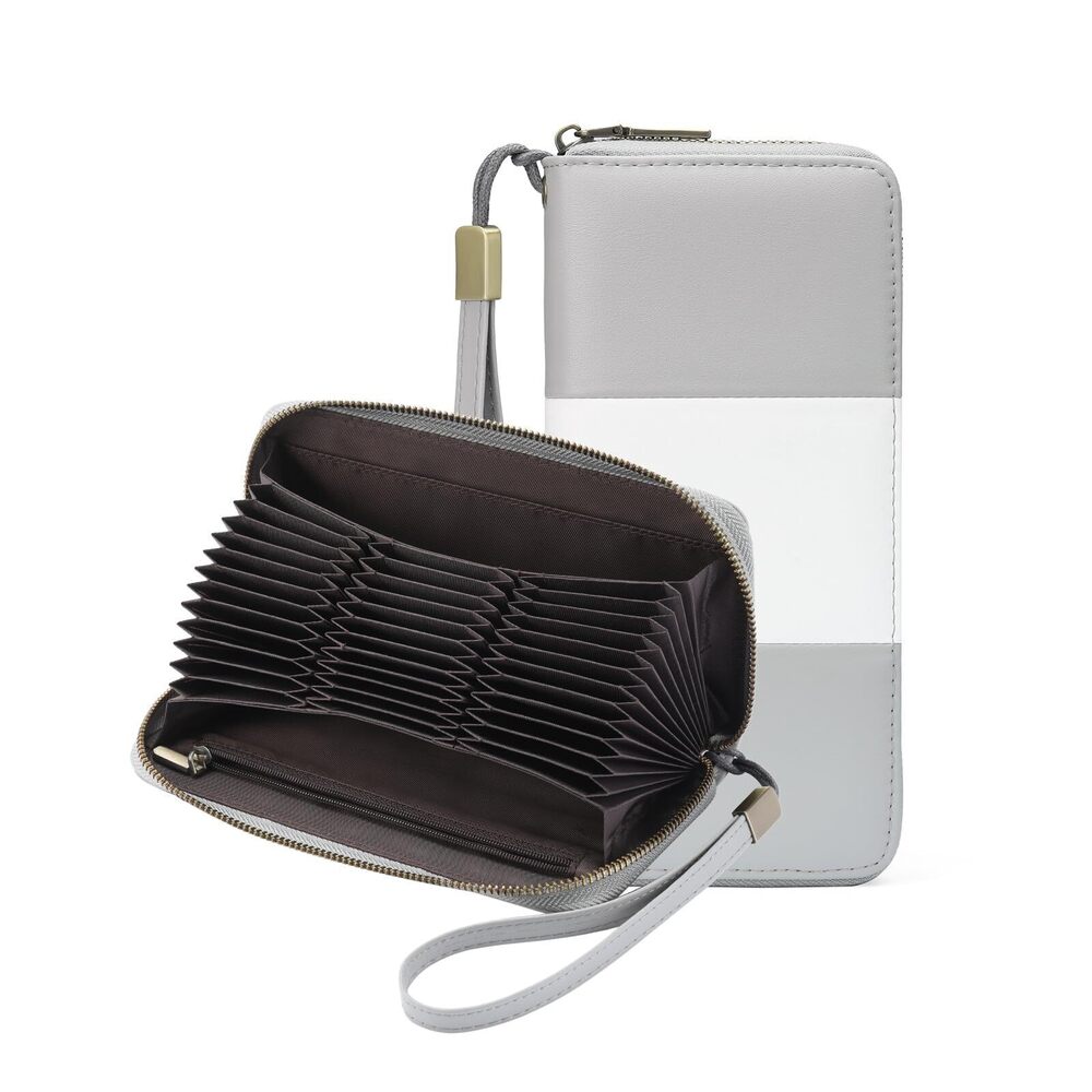 9212 Card Holder Wallet Large Capacity RFID Blocking Phone Purse Wristlet